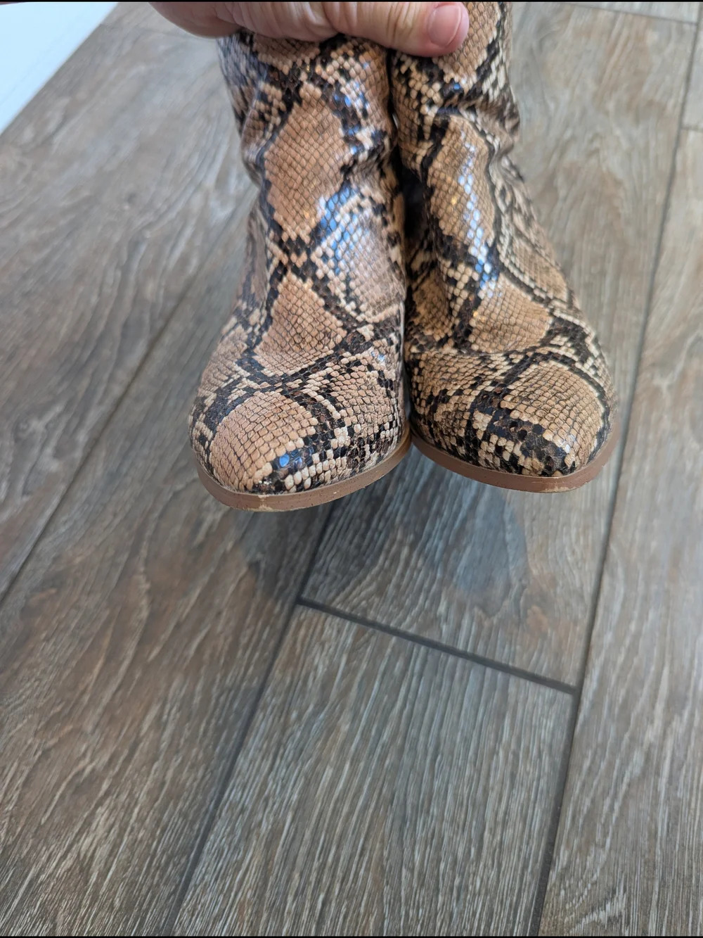 Steve Madden Snake-Print Ankle Boots Heeled Julianne Size 9 Pointed Toe - Picture 5 of 7